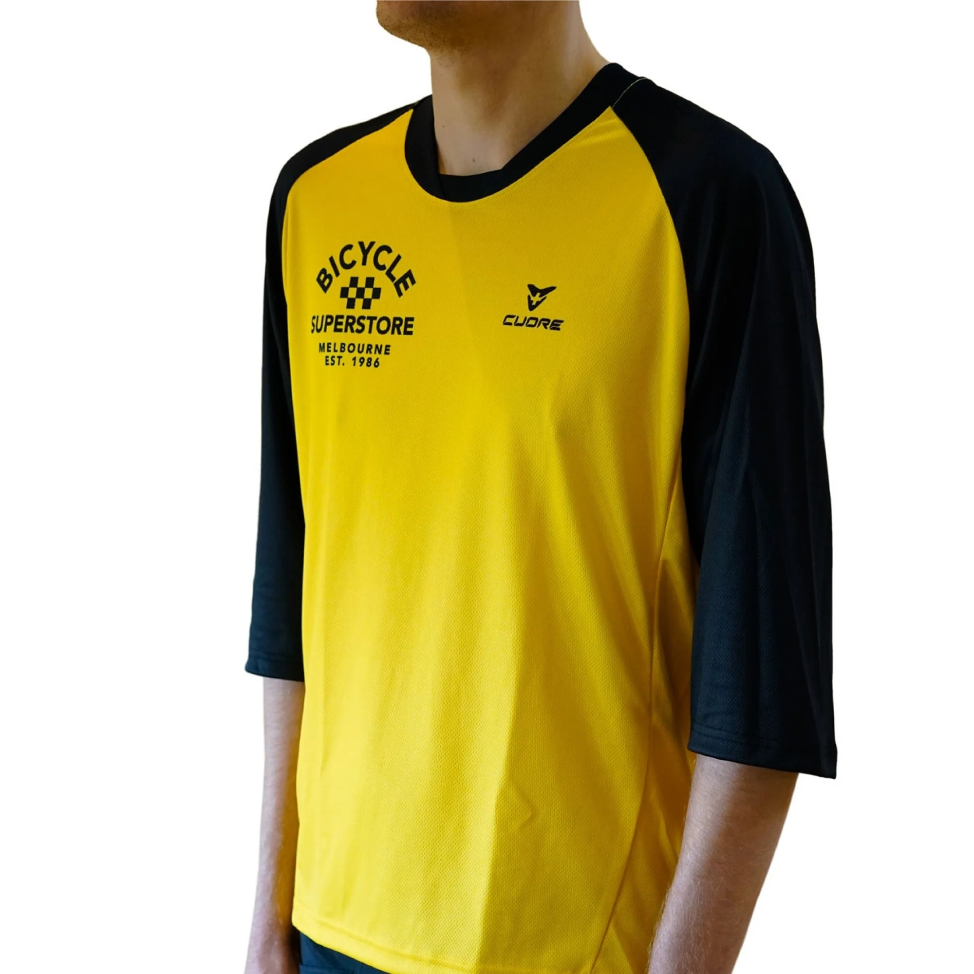 Bicycle Superstore Cuore MTB 3/4 Sleeve Jersey Vintage Yellow - Image 3